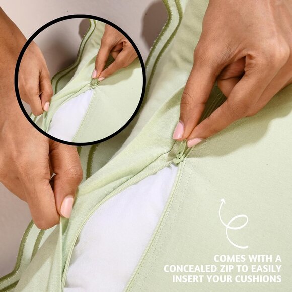 Decorative Throw Flower Forest Sage Pillow Covers for Couch Living Room 18x18 - Picture 7 of 8